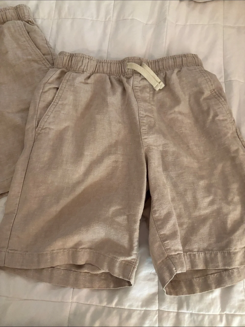 Boys' Light Blue and Beige Elastic Waist Shorts - Kids Bottoms XL Sz 14/16